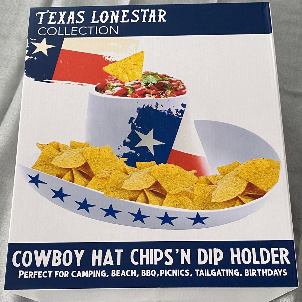 Cowboy Hat Chips and Dip Holder - Patriotic Colors